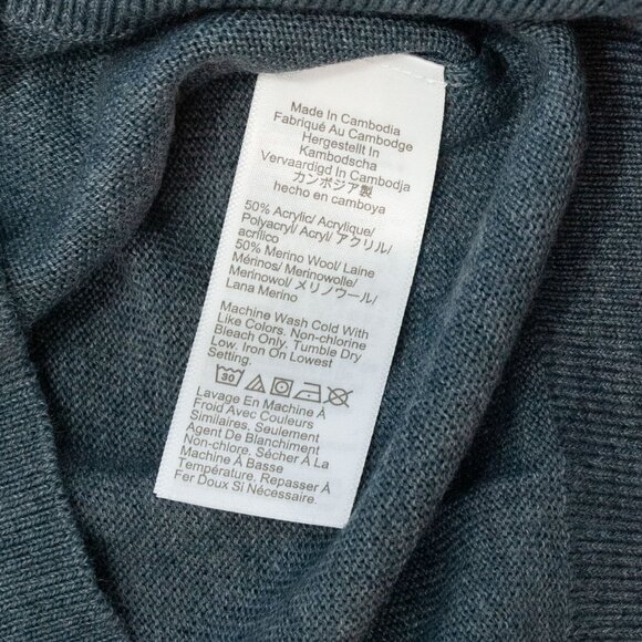 NWT J. Crew Merino Wool Blend Sweater Polo Heathered Evening Storm size M - Picture 11 of 11